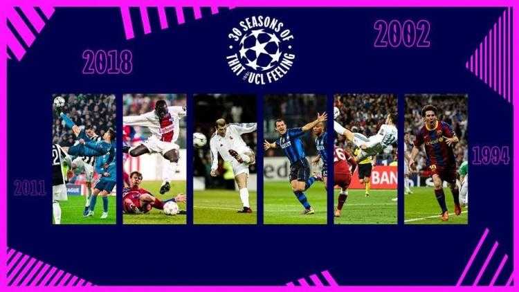 欧足联票选欧冠最伟大进球，六大候选：齐祖梅罗维阿贝尔在列